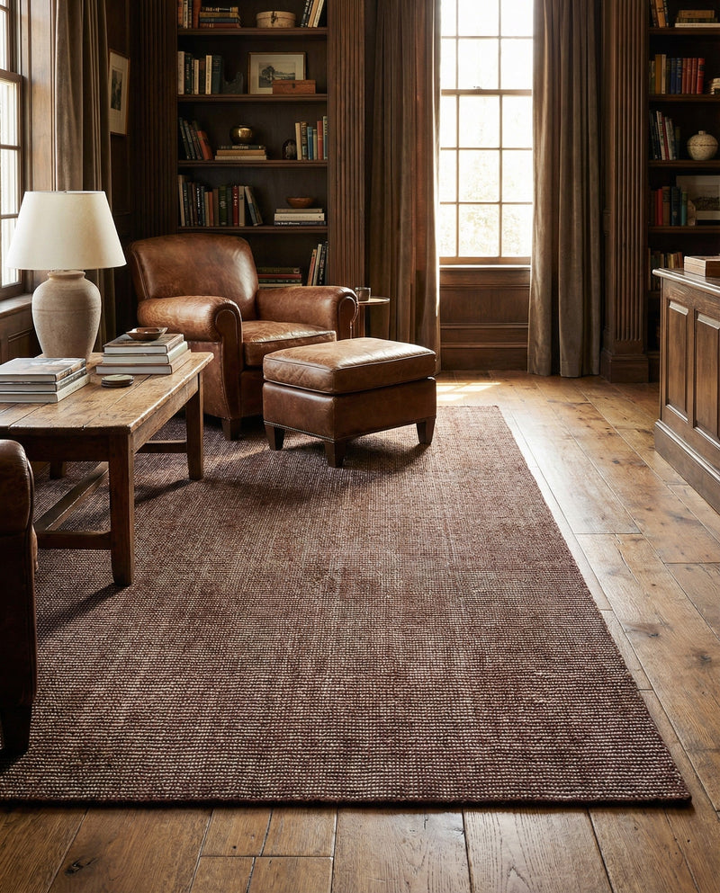 Berkshire Estate Collection Area Rug - Windsor (Mocha Brown) Rectangle Mocha Brown  lifestyle 11