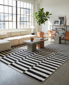 Soho Elegance Collection Area Rug -  Hudson (Black) Rectangle Black  lifestyle 13