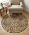 Coastal Terrace Collection Area Rug -  Pelican Round Multi  lifestyle 57