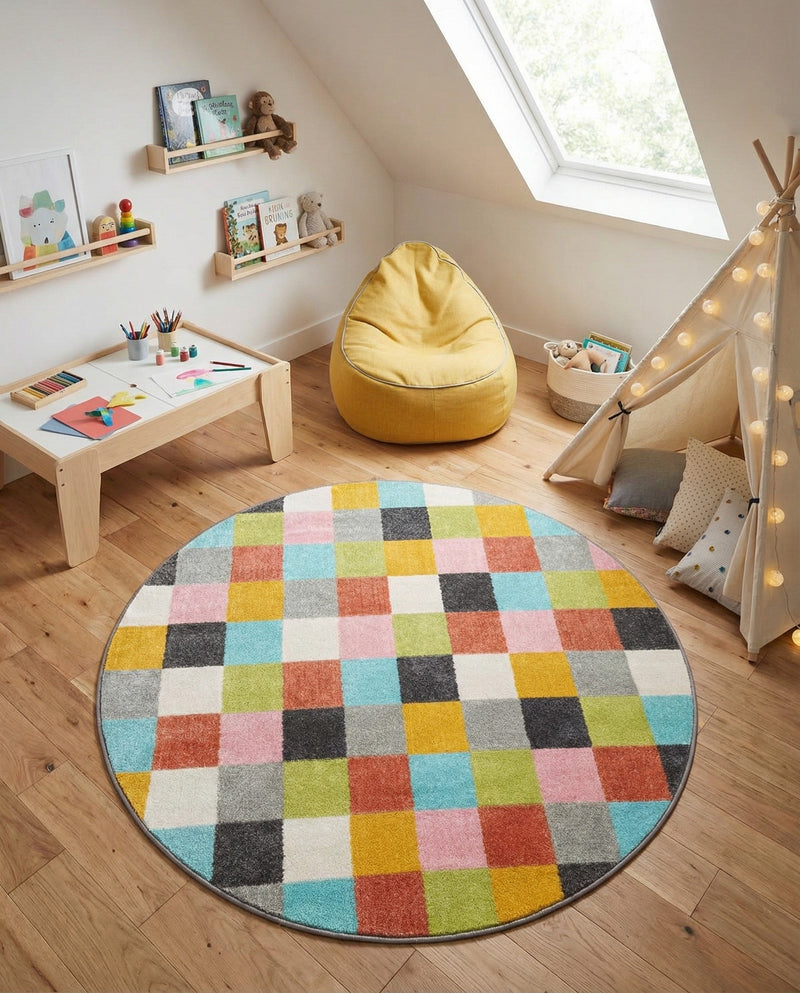 Wonder Tykes Collection Area Rug -  Mythic Round Multi  lifestyle 37
