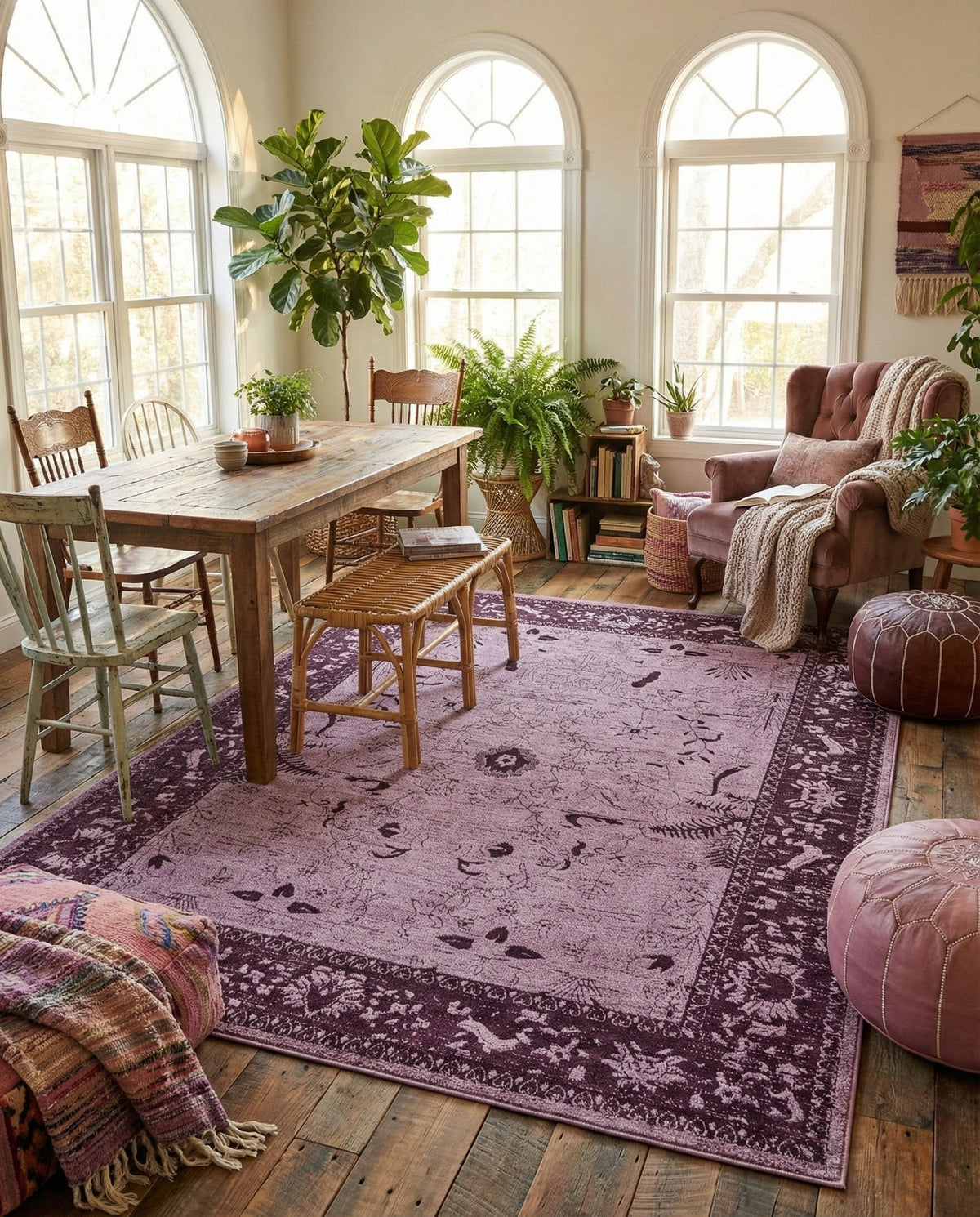 Horizon Collection Area Rug -  Apex (Purple) Rectangle Purple  lifestyle 15