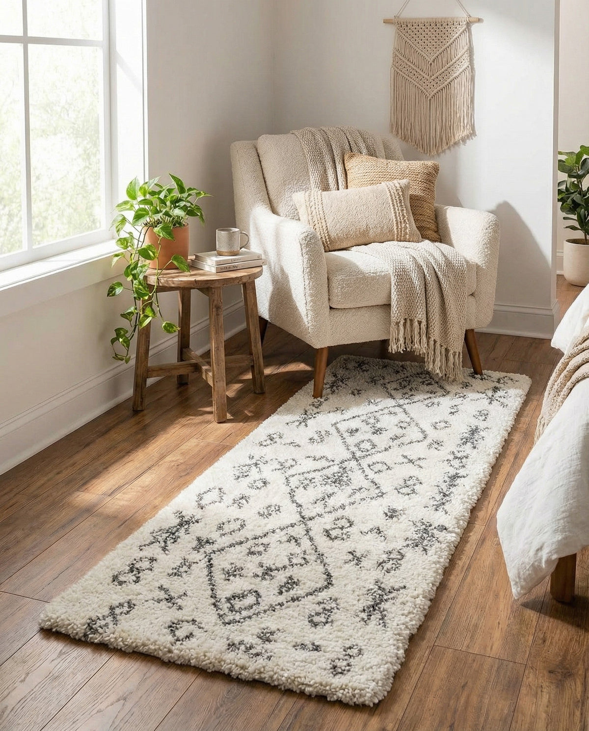 Casablanca Comfort Collection Area Rug - Sahara Runner Pure Ivory  lifestyle 108