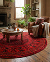 Samarkand Elegance Collection Area Rug -  Ark Round Red  lifestyle 68