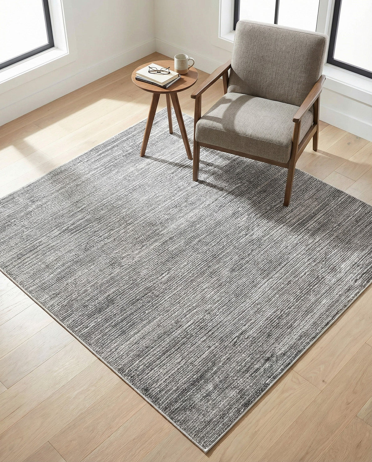 Bloomsbury Elegance Collection Area Rug -  Kensington (Gray) Square Gray  lifestyle 94