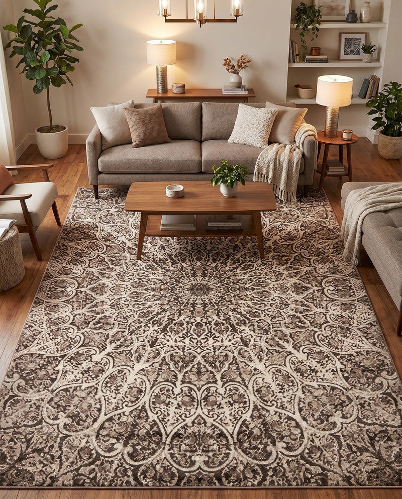 Riviera Elegance Collection Area Rug -  Eze Rectangle Brown  lifestyle 41