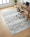 Marrakesh Lattice Collection Area Rug - Casablanca (Ivory Black) Rectangle Ivory Black  lifestyle 6