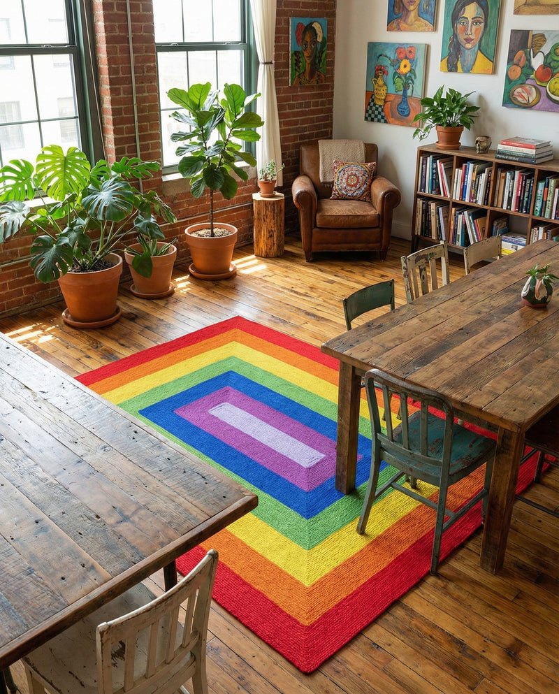 Sunset Isle Wool Braids Collection Area Rug - Paradise Rectangle Multi  lifestyle 17