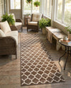 Lattice Gardens Collection Area Rug -  Bloomfield (Brown) Runner Brown  lifestyle 32