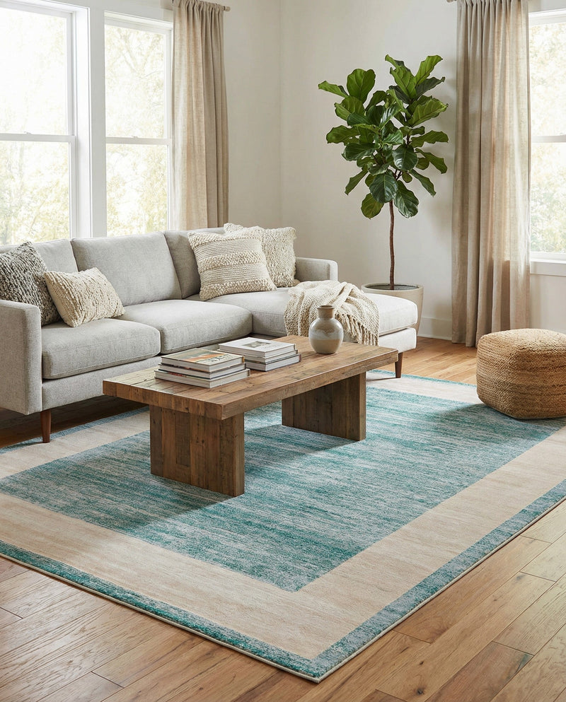 Metro Heights Collection Area Rug -  Park Rectangle Turquoise  lifestyle 13