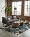 Seville Elegance Collection Area Rug -  Malaga Rectangle Gray  lifestyle 22