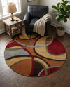 Bistro Lounge Collection Area Rug -  Macchiato Round Multi  lifestyle 57