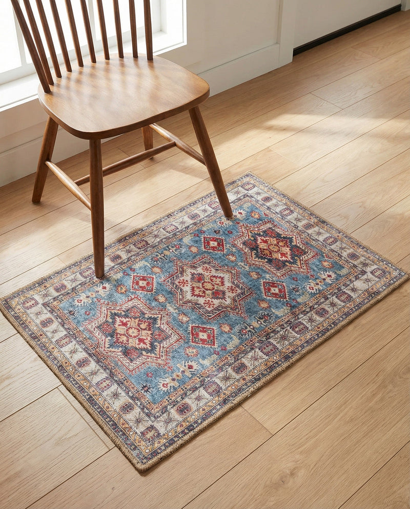 Heritage Elegance Collection Area Rug -  Neuschwanstein Rectangle Light Blue  lifestyle 24