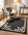 Aegean Labyrinth Collection Area Rug -  Rhodes Rectangle Black  lifestyle 19