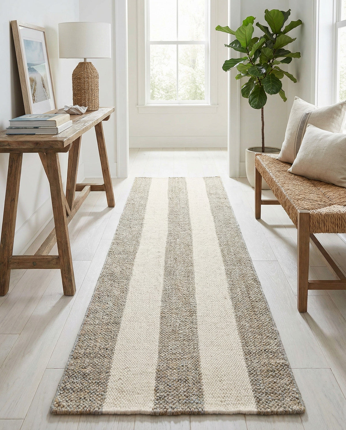 Martha's Vineyard Blueprints Collection Area Rug - Edgartown Runner Gray  lifestyle 150