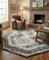 Savannah Elegance Collection Area Rug -  Tybee (Gray) Octagon Gray  lifestyle 75