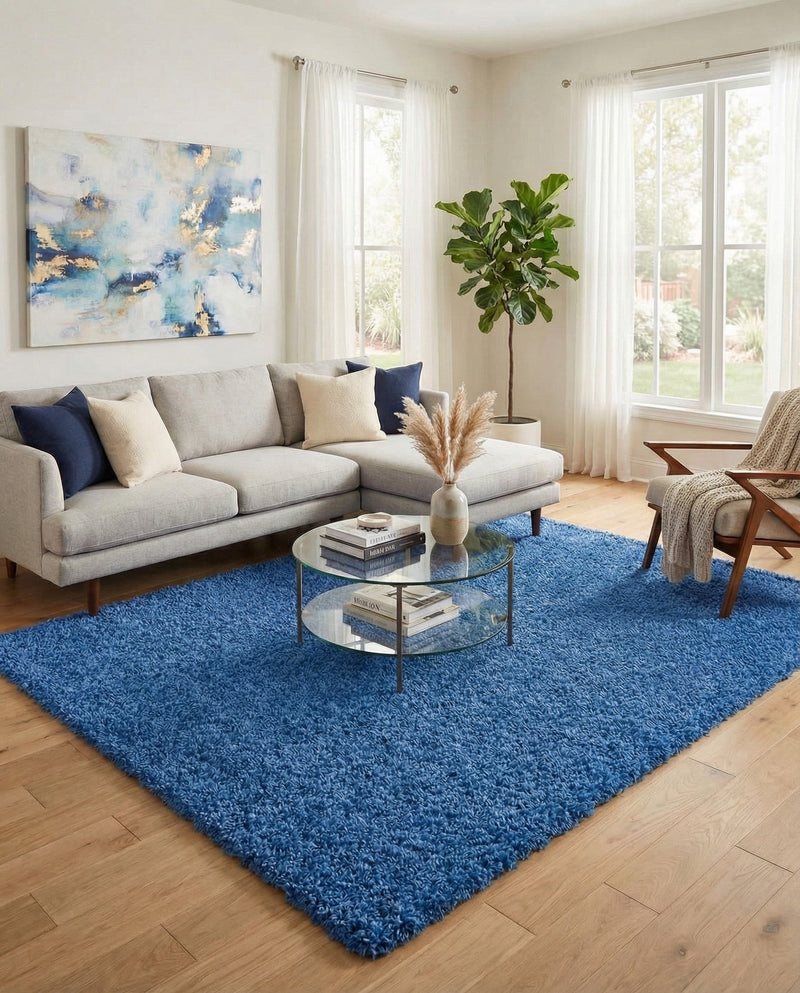 Plush Oasis Collection Area Rug - Serenity (Periwinkle Blue) Rectangle Periwinkle Blue  lifestyle 30