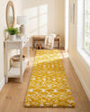 Berber Lattice Shag Collection Area Rug - Atlas (Yellow) Runner Yellow  lifestyle 56