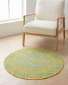 Urban Oasis Rugs Collection Area Rug -  Penthouse (Yellow and Aqua) Round Yellow and Aqua  lifestyle 49