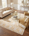 Hollywood Luxe Collection Area Rug -  Beverly (White Gold) Square White Gold  lifestyle 55