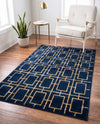 Hollywood Luxe Collection Area Rug -  Beverly (Navy Blue Gold) Rectangle Navy Blue Gold  lifestyle 19