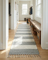 Tassel Trail Collection Area Rug - Pathway (Gray) Runner Gray  lifestyle 69
