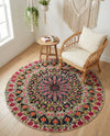 Venetian Tapestry Collection Area Rug -  Burano Round Multi  lifestyle 47