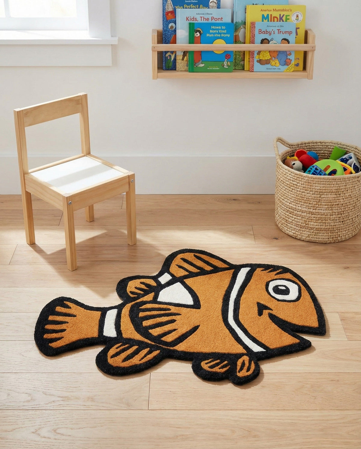 Whimsy Wonders Wool Collection Area Rug - Safari Rectangle Orange  lifestyle 8
