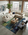 Marrakesh Elegance Collection Area Rug -  Figuig Rectangle Navy Blue  lifestyle 18