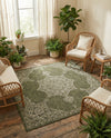 Patio Heritage Collection Area Rug -  Charleston (Green) Square Green  lifestyle 35