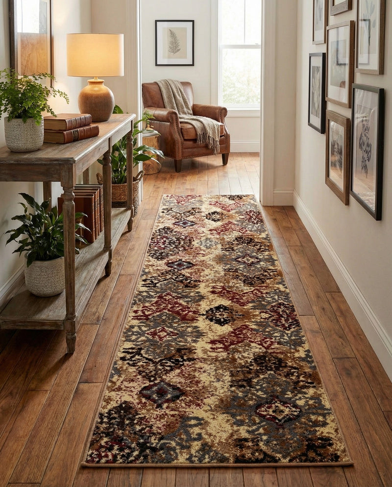 Bistro Lounge Collection Area Rug -  Piccolo Runner Beige  lifestyle 72
