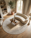 Savannah Soiree Collection Area Rug -  Everglade (White) Round White  lifestyle 71