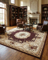 Versailles Elegance Collection Area Rug -  Louveciennes (Brown) Square Brown  lifestyle 44