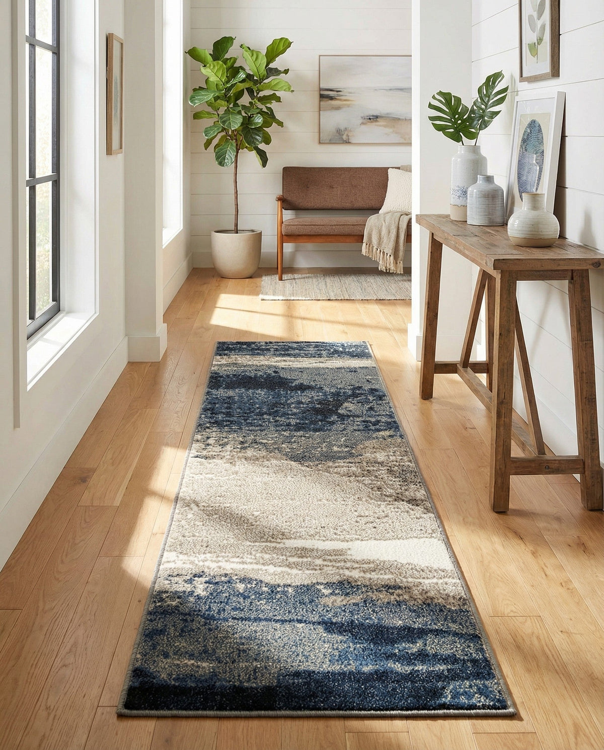 Copenhagen Edge Collection Area Rug - Nyhavn Runner Blue  lifestyle 157