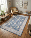 Heritage Elegance Collection Area Rug -  Forbidden Rectangle Navy Blue  lifestyle 10