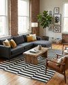Soho Elegance Collection Area Rug -  Hudson (Black) Rectangle Black  lifestyle 10