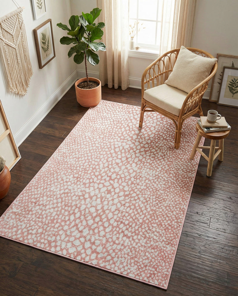 Aegean Elegance Washables Collection Area Rug -  Mykonos Rectangle Rose Pink  lifestyle 65