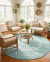 Georgetown Rugs Collection Area Rug - Dupont (Aqua) Round Aqua  lifestyle 66