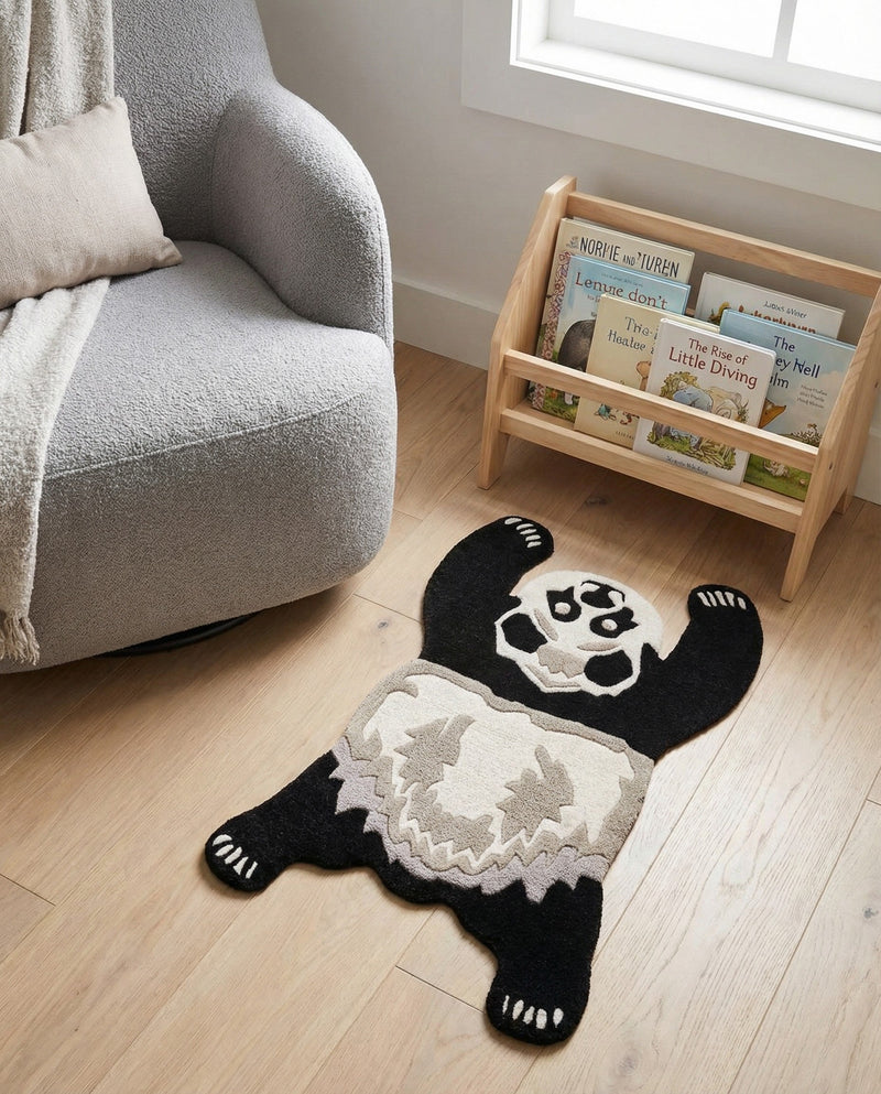 Whimsy Wonders Wool Collection Area Rug -  Mesa Rectangle Black and Gray  lifestyle 12