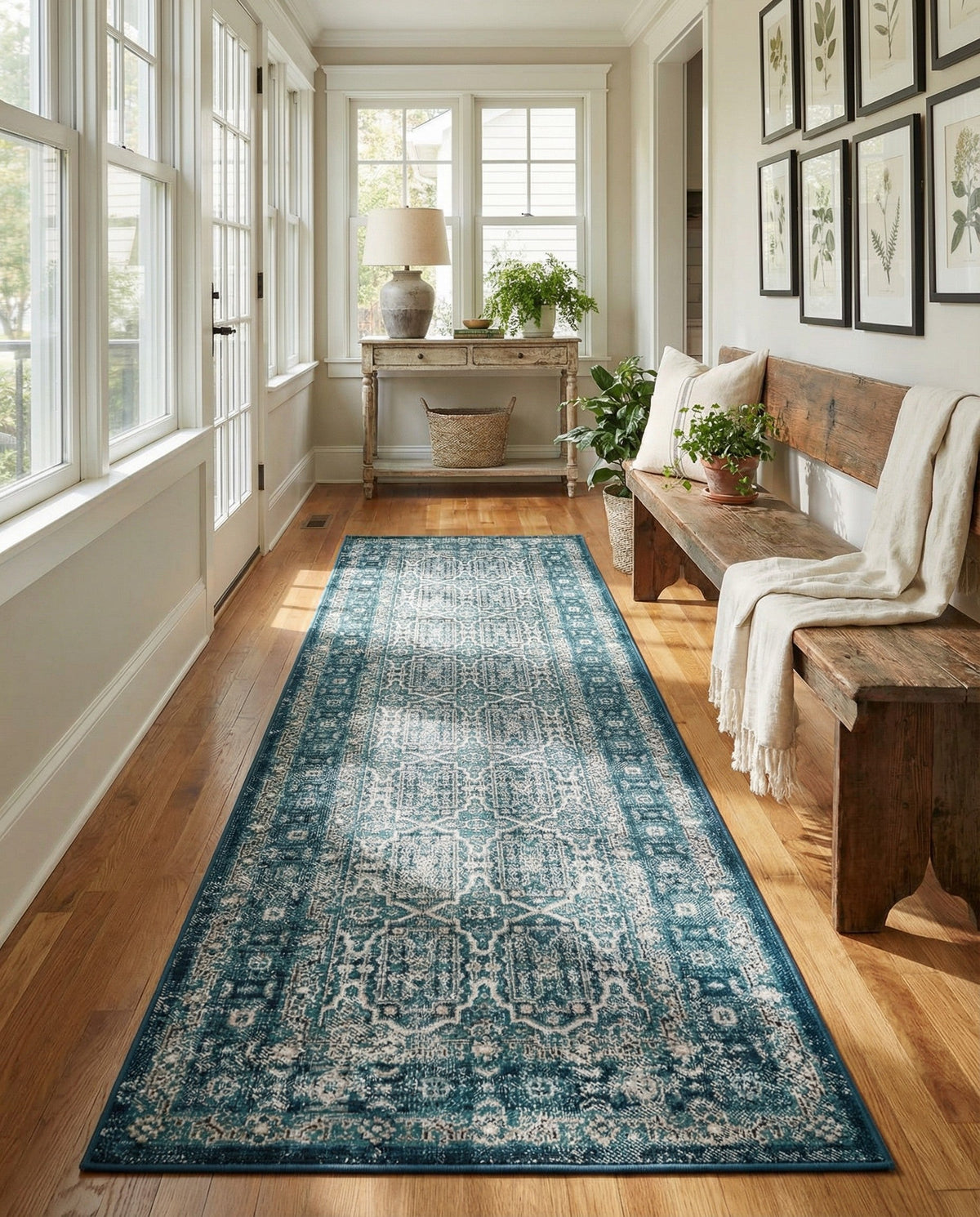 Geneva Terrace Collection Area Rug -  Nyon Runner Blue  lifestyle 103