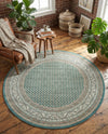 Soho Elegance Collection Area Rug -  Mercer (Turquoise) Round Turquoise  lifestyle 72