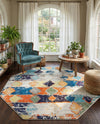 Colorburst Oasis Collection Area Rug -  Marina Octagon Ivory  lifestyle 40