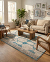 Seville Stripes Collection Area Rug -  Granada (Blue) Rectangle Blue  lifestyle 10