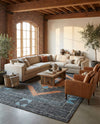 Caspian Wool Collection Area Rug - Ephesus Rectangle Charcoal Gray  lifestyle 6