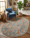 Seville Stripes Collection Area Rug -  Granada (Brick Red) Oval Brick Red  lifestyle 44