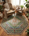 Savannah Soiree Collection Area Rug - Serengeti (Green) Octagon Green  lifestyle 74