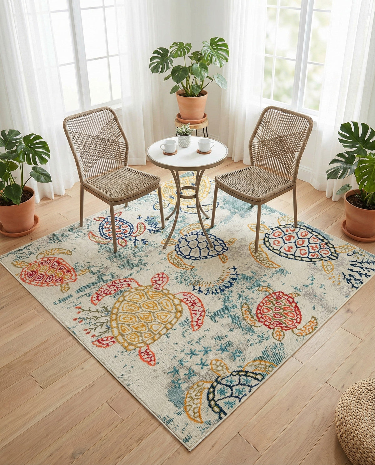Sorrento Shores Collection Area Rug -  Massa Square Beige  lifestyle 116