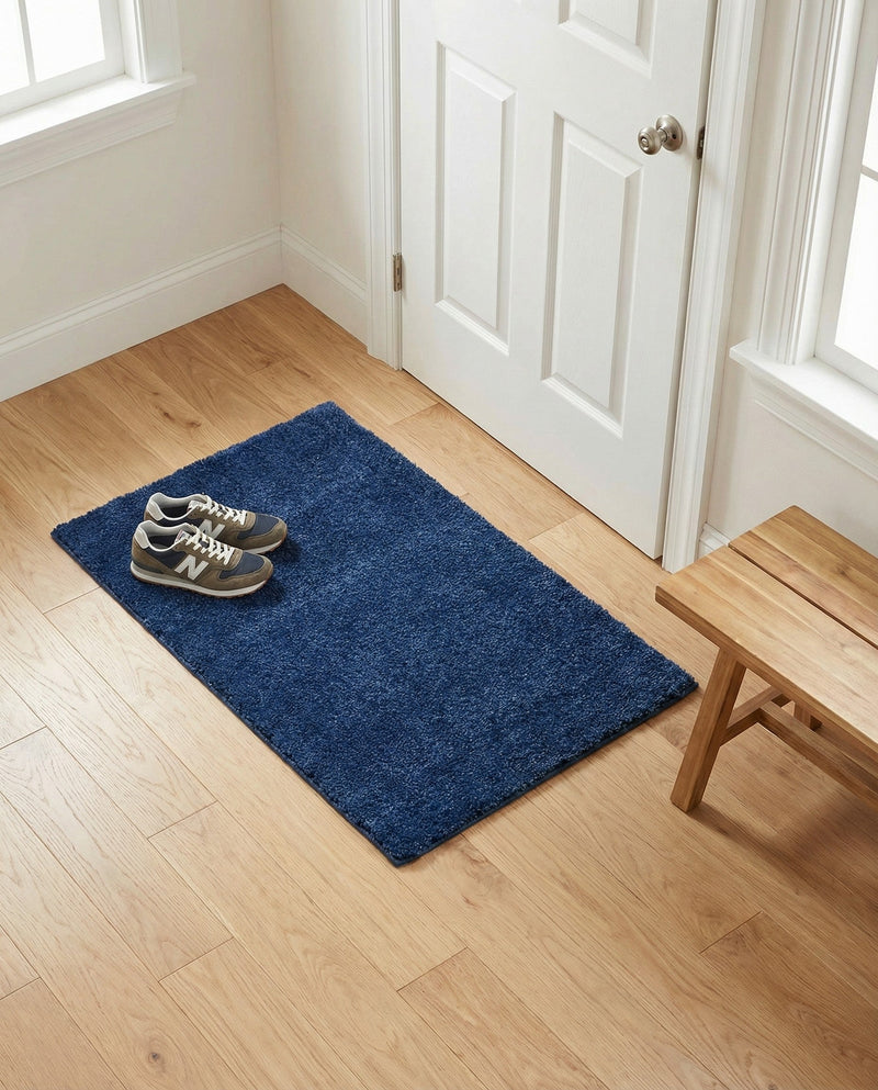 Solid Shag Seaside Collection Area Rug - Azure Cove (Navy Blue) Rectangle Navy Blue  lifestyle 13