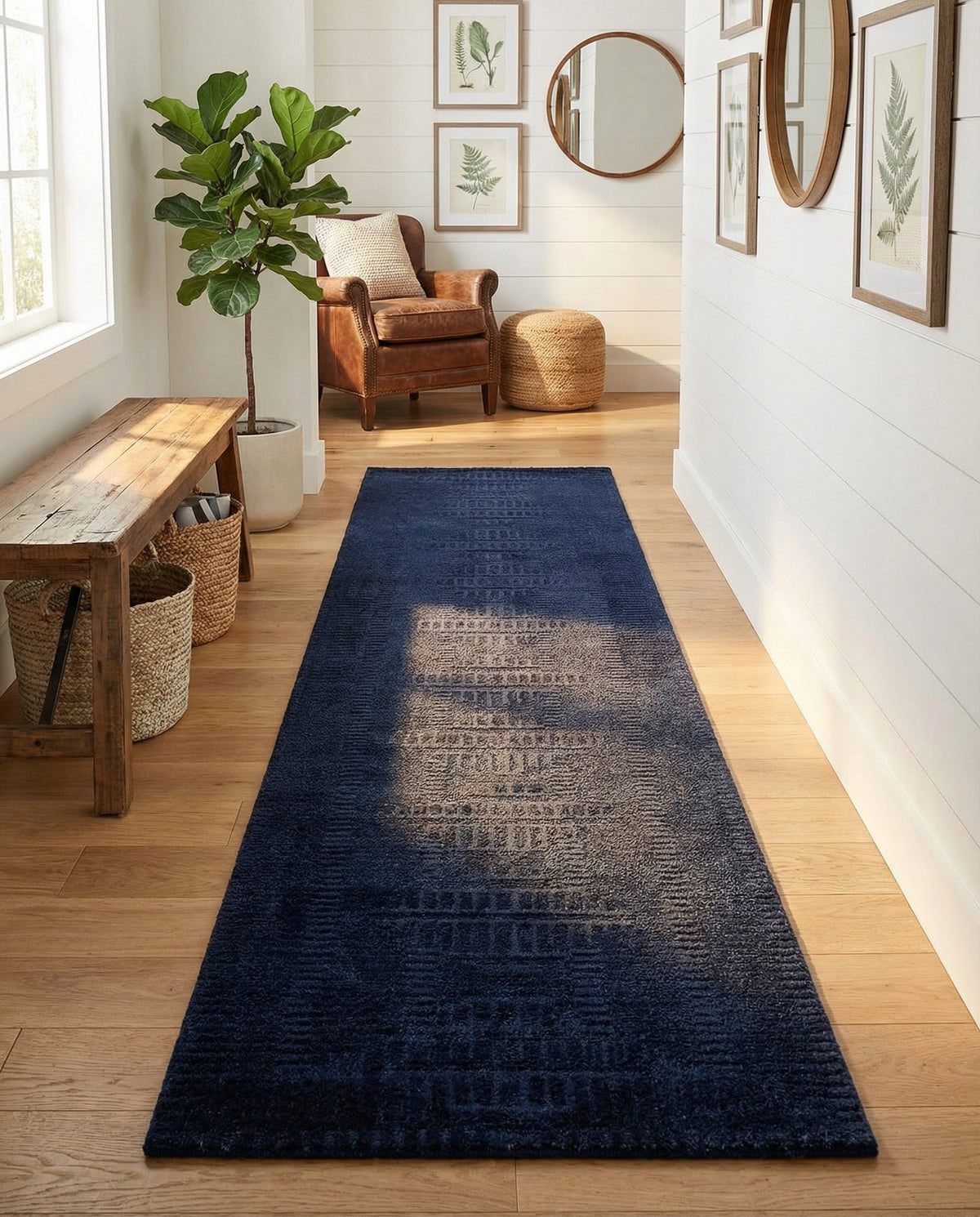 Haven Tapestry Collection Area Rug -  TranquilGlade Runner Inkwell Blue  lifestyle 50