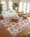 Seaside Haven Rugs Collection Area Rug -  Lighthouse (Ivory Rust Red) Square Ivory Rust Red  lifestyle 54