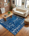 Brighton Stripes Collection Area Rug - Sussex (Navy Blue) Square Navy Blue  lifestyle 46